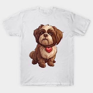 Valentine Shih Tzu Shaped Chocolate T-Shirt